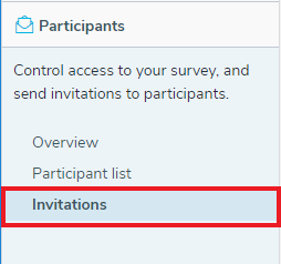 Participants side menu with Invitations highlighted