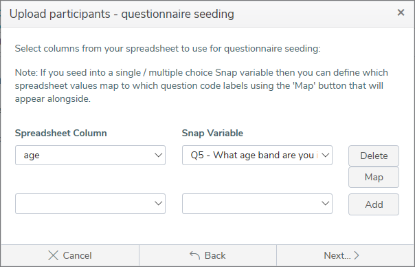 Upload participants wizard - questionnaire seeding