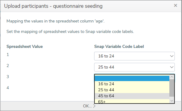 Upload participants wizard - questionnaire seeding values