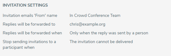 Invitation settings