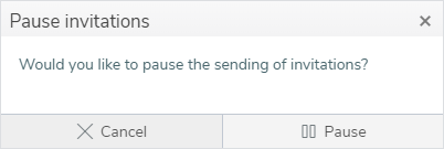 Pause invitations confirmation