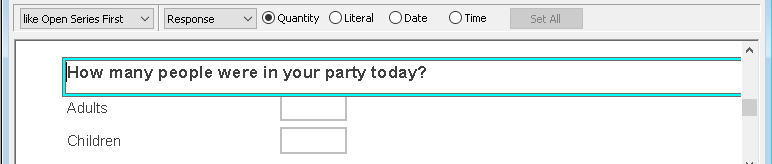 Open Series question with a quantity response