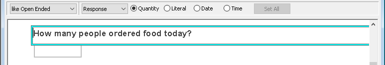 Open Ended question with a quantity response