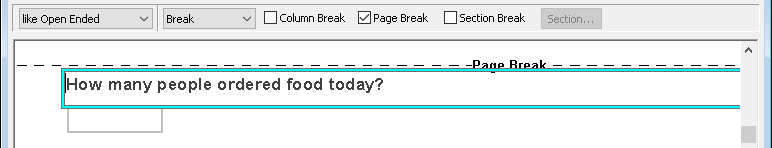 Adding a page break