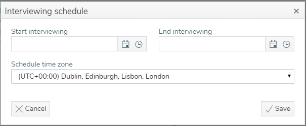 Interview schedule dialog