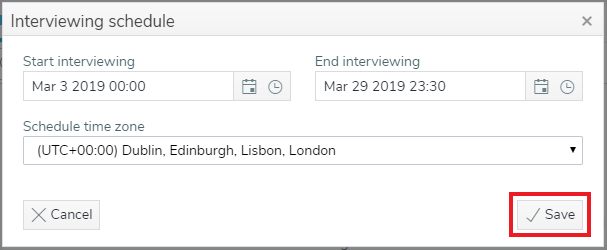 Save interviewing schedule