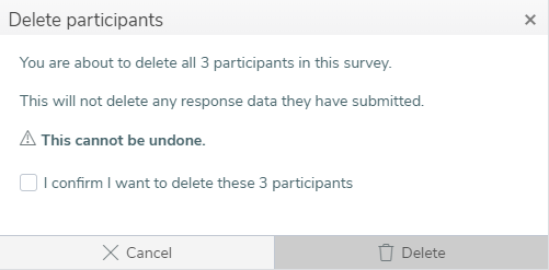 Delete participants confirmation