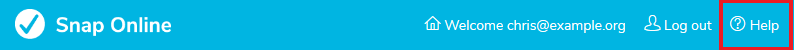 Snap Banner highlighting the Help link