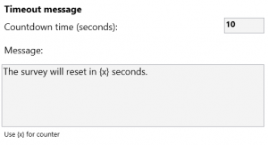 Changing the timeout message | SnapSurveys