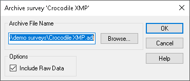 Archive Survey dialog