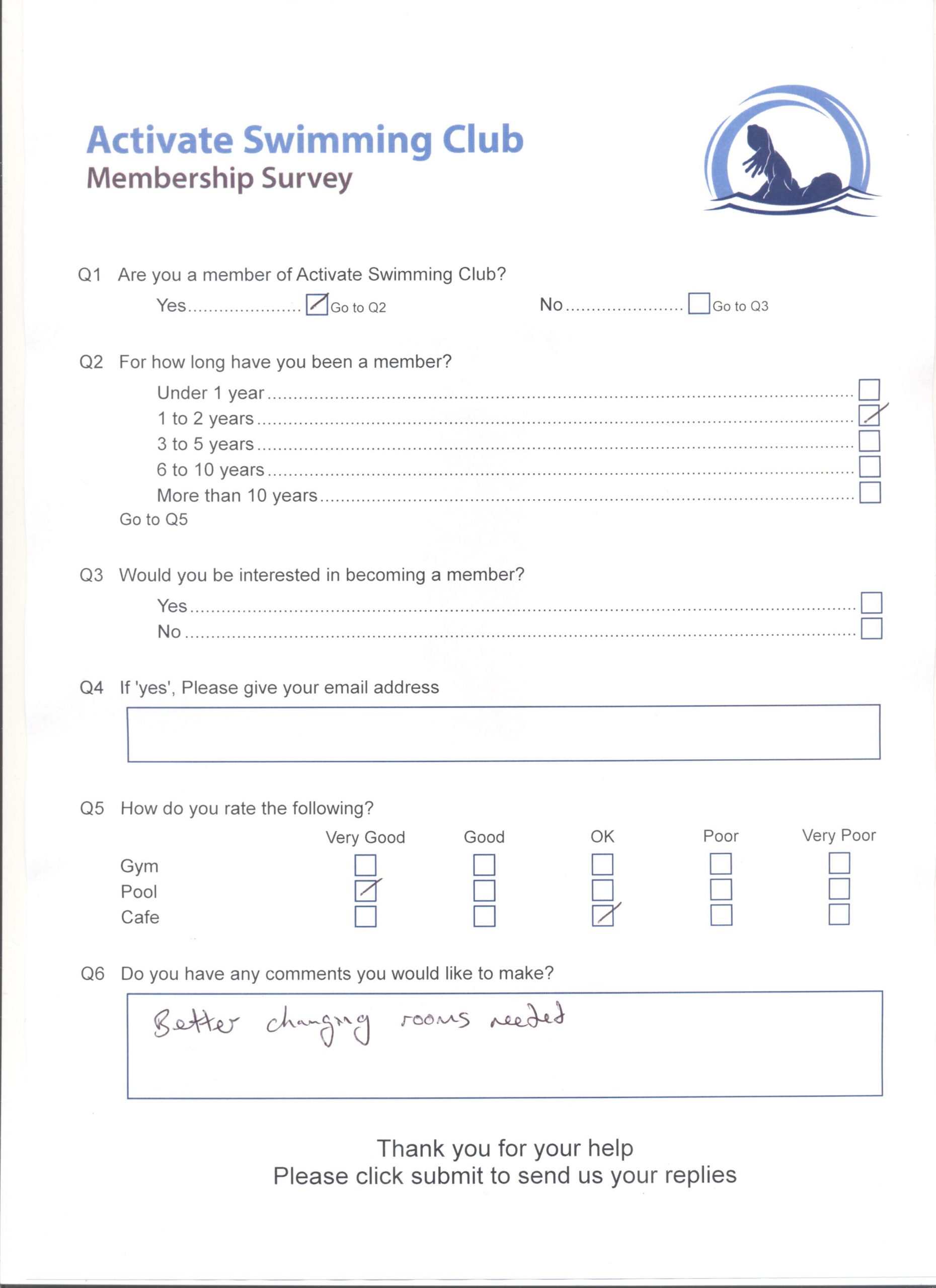 Example of a scanned survey image