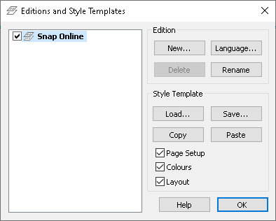 Editions and Style Templates showing the survey's editions