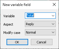 New variable field used to display the total