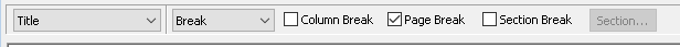 Toolbar options to add a page break