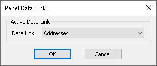 Panel Data Link dialog