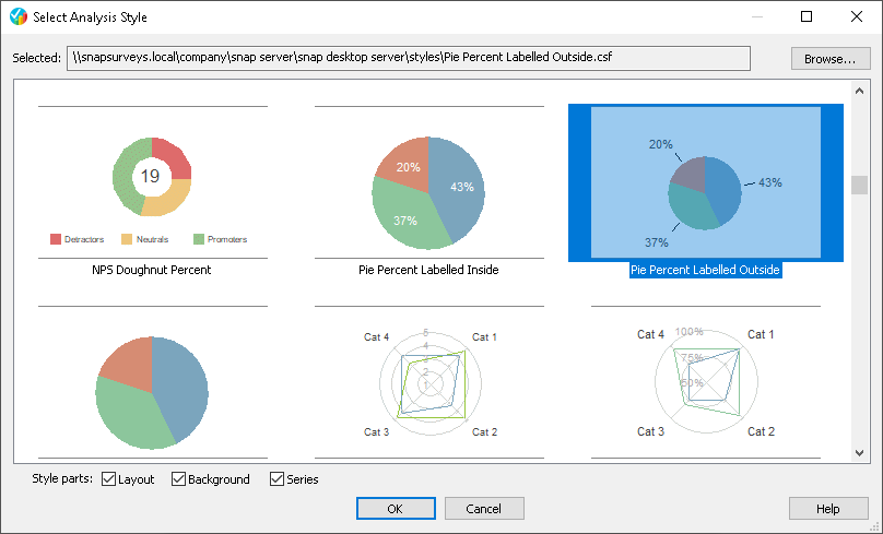 Select Analysis Style dialog