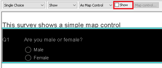 Show the Map Control as a Single Choice question