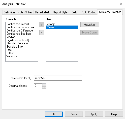 Summary Statistics with Mean added