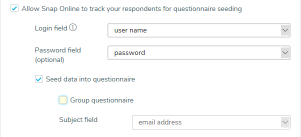 Upload participants - select survey options for logins