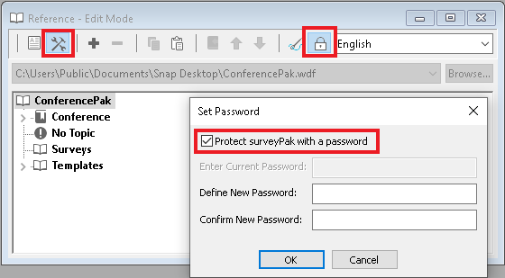 Protect the SurveyPak with a password