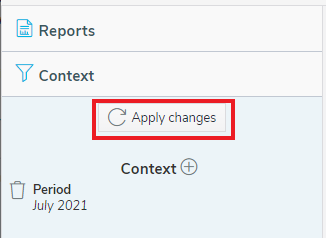 Context rule with the Apply changes button highlighted