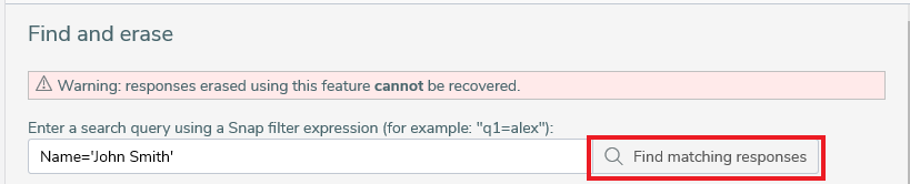 Find the matching data responses