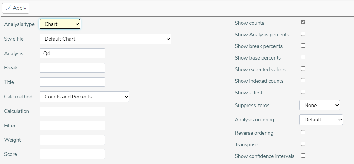 Creating Analyses | SnapSurveys