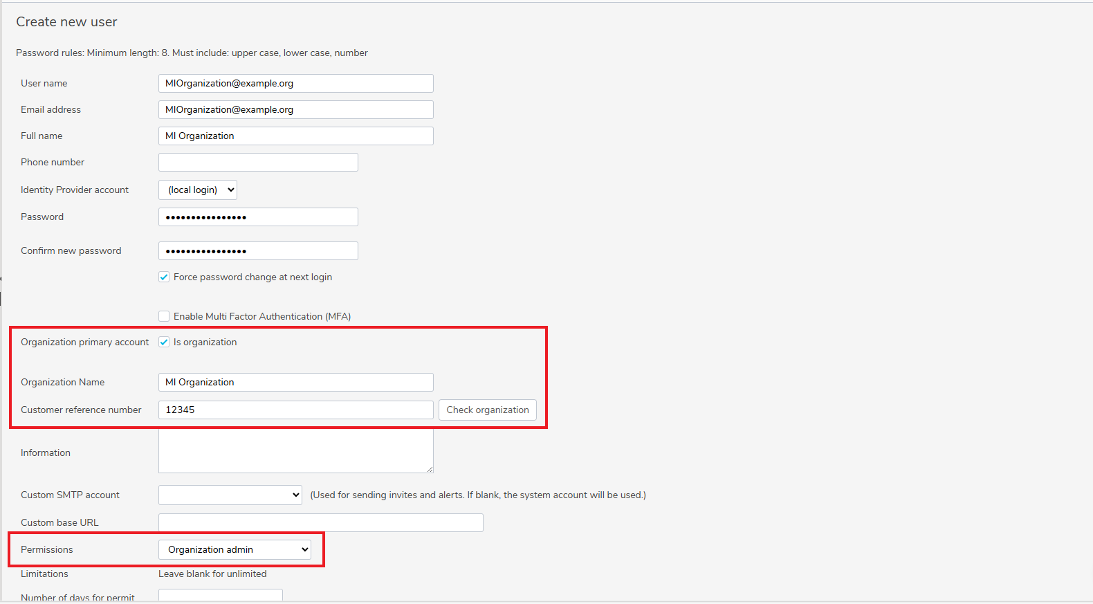 Create a new organization account by a UserAdmin | SnapSurveys