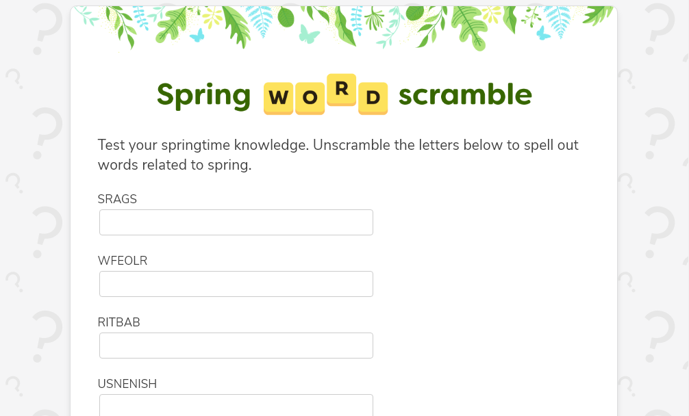 spring quiz
