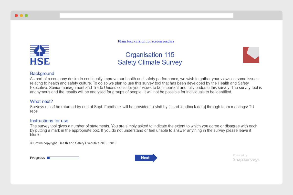 Safety Climate Tool Survey