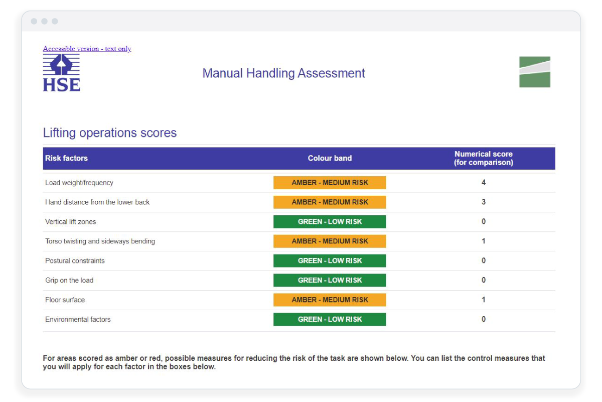 Manual Handling Assessment Report