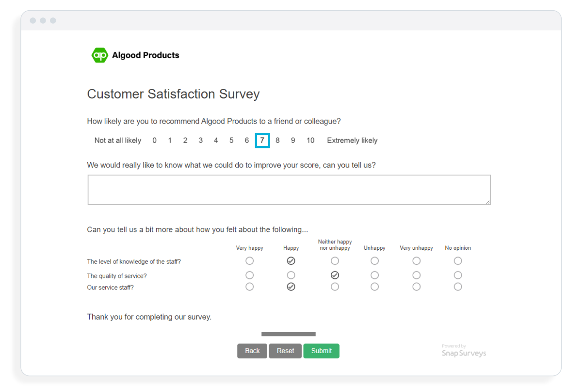 customer satisfaction survey | SnapSurveys