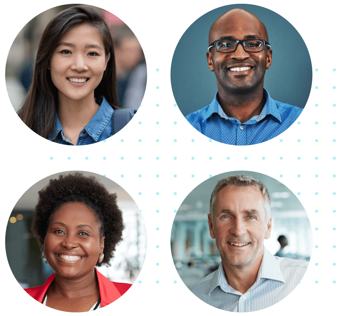 Four people smiling