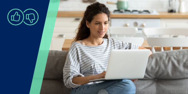 person sat on sofa browsing the internet | Snap Surveys