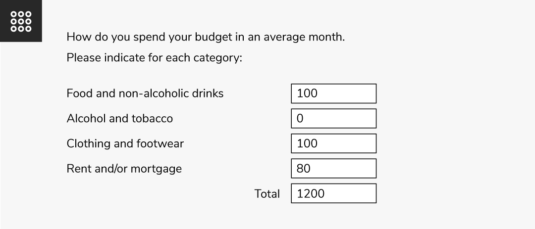 Calculation survey question type