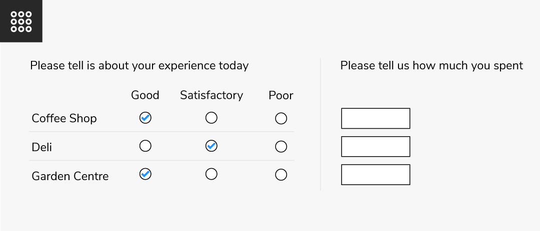 Side-by-side survey compound question type