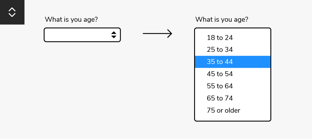 Drop-down survey question type