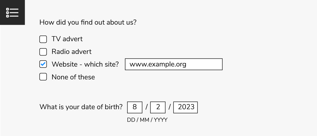 side-by-side inline question survey question type