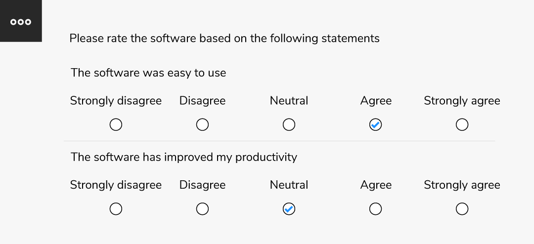 Likert survey question type