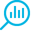 Magnifying glass with chart icon