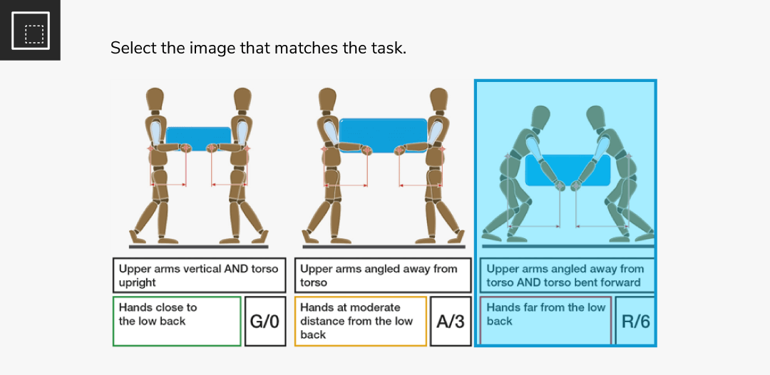 Image map survey question type. The user selects the answer by clicking an area of the image.