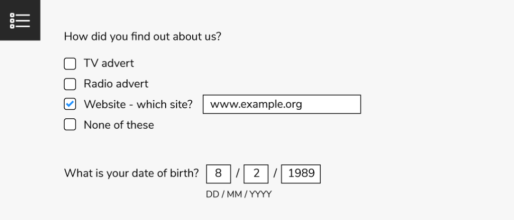 side-by-side inline question survey question type