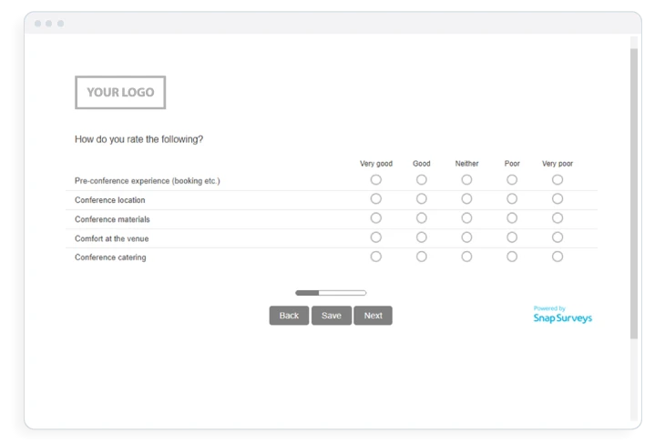 one day conference survey screen