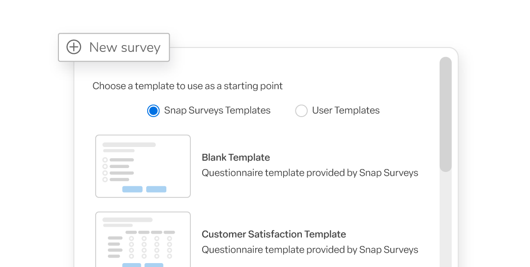 Survey templates