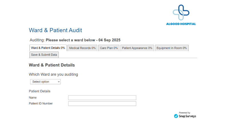 ward and patient audit survey