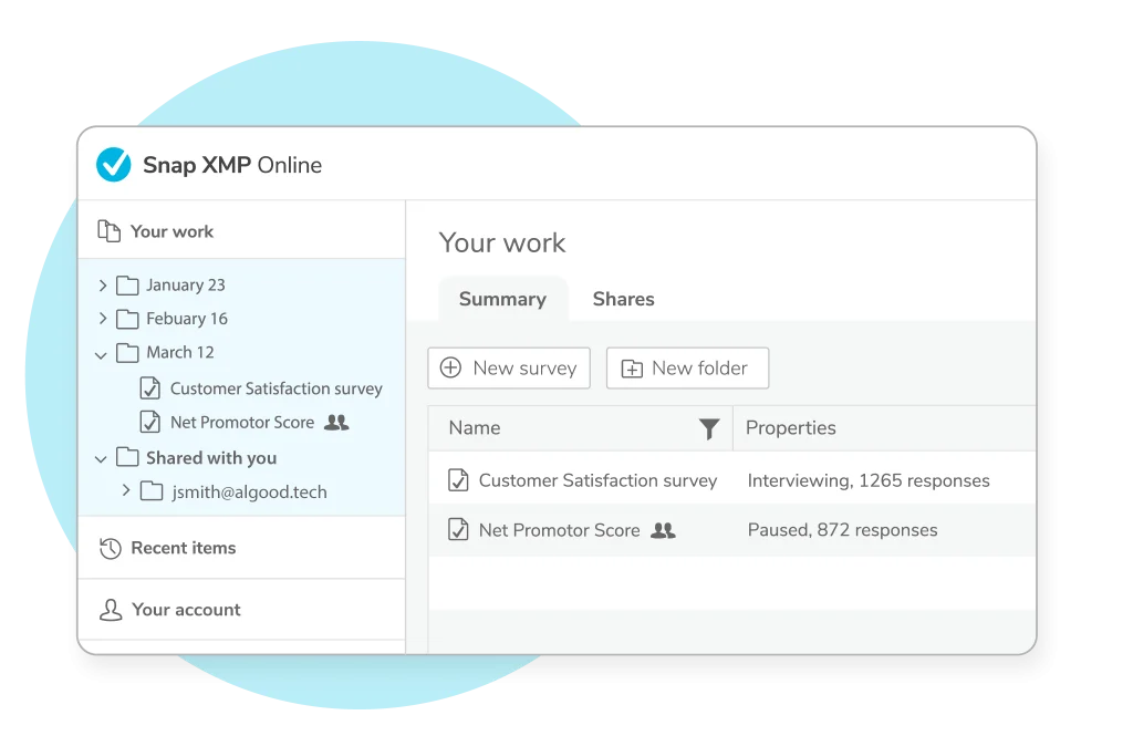 Snap XMP Online UI showing project sharing screen.